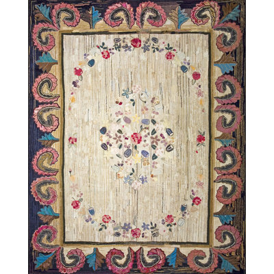 Tapis bouclé bouclé blanc crème et ivoire en laine antique et en coton ivoire