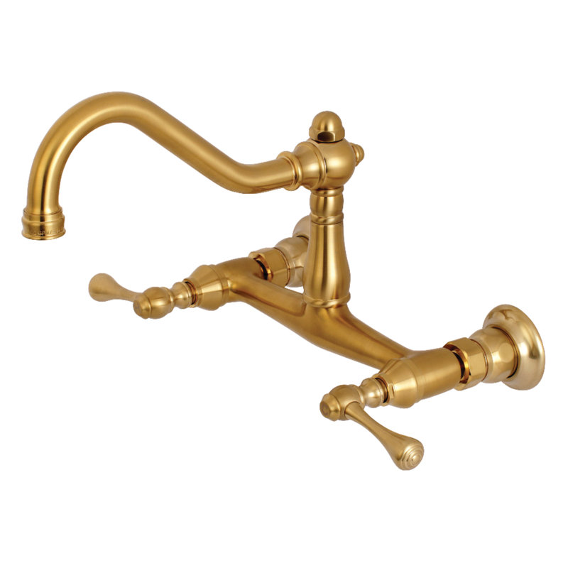 Kingston Brass Vintage Two-Handle 2-Hole Wall Mount Bathroom Faucet