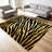 1PC Metallic Gold Black Zebra Stripe Pattern area rugs, Soft and Comfortable, easy-to-maintain, machine washable Indoor floor mat, suitable for living room, bedroom, dining area, hallway, entryway, porch, Home Decor, Outdoor Decor.-120872405