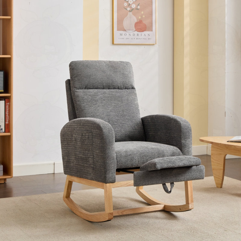 Fauteuil confortable avec poche latérale, Mélange de polyester gris foncé