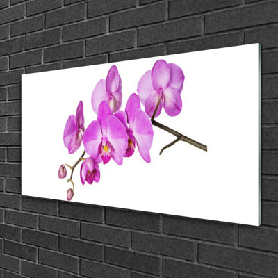 Glass Print Wall Art 100X50cm Image Printed On Glass Decorative Wall Picture Behind Toughened / Tempered Safety Real Glass For Kitchen & Living Room Theme: Flowers Floral
