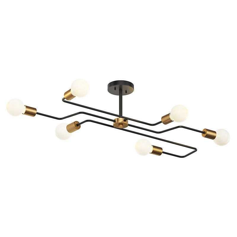 Plafonnier semi-encastré à intensité variable 6 lumières Makbel