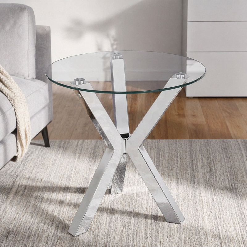 Ensemble de table basse et de table de bout 3 pièces Alexa Chrome