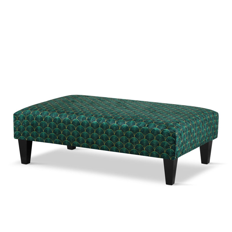 Armadillo 80cm Wide Velvet Rectangle Ikat Cocktail Ottoman