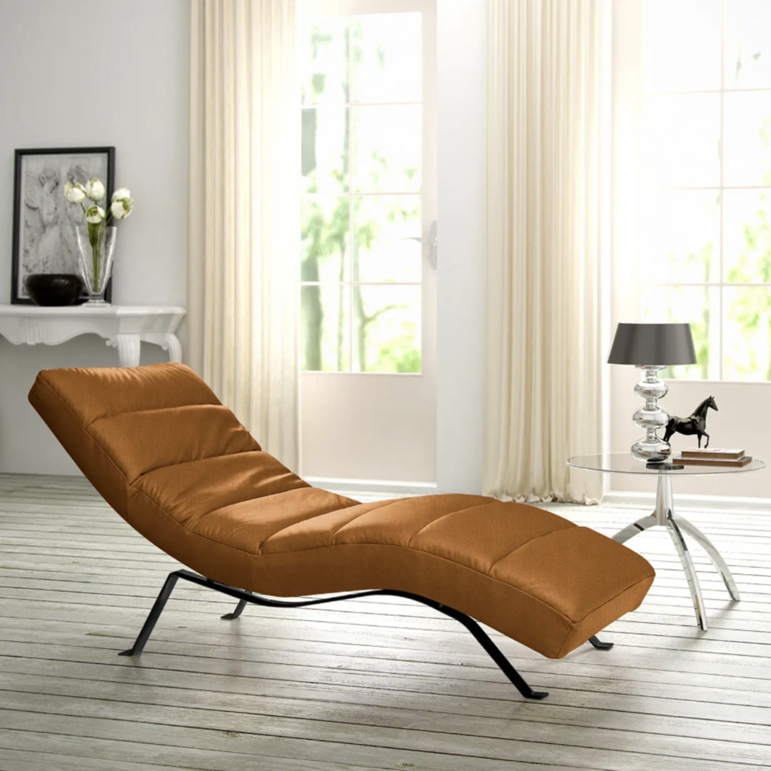 Crosby Upholstered Leather-look Fabric Chaise Lounge with Adjustable Backrest