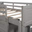 Lit mezzanine bas simple avec armoires, tablettes et glissade-2136508822