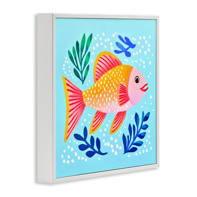 «Whimsical Fish & Seaweed», estampe numérique encadrée par Andrea Haase