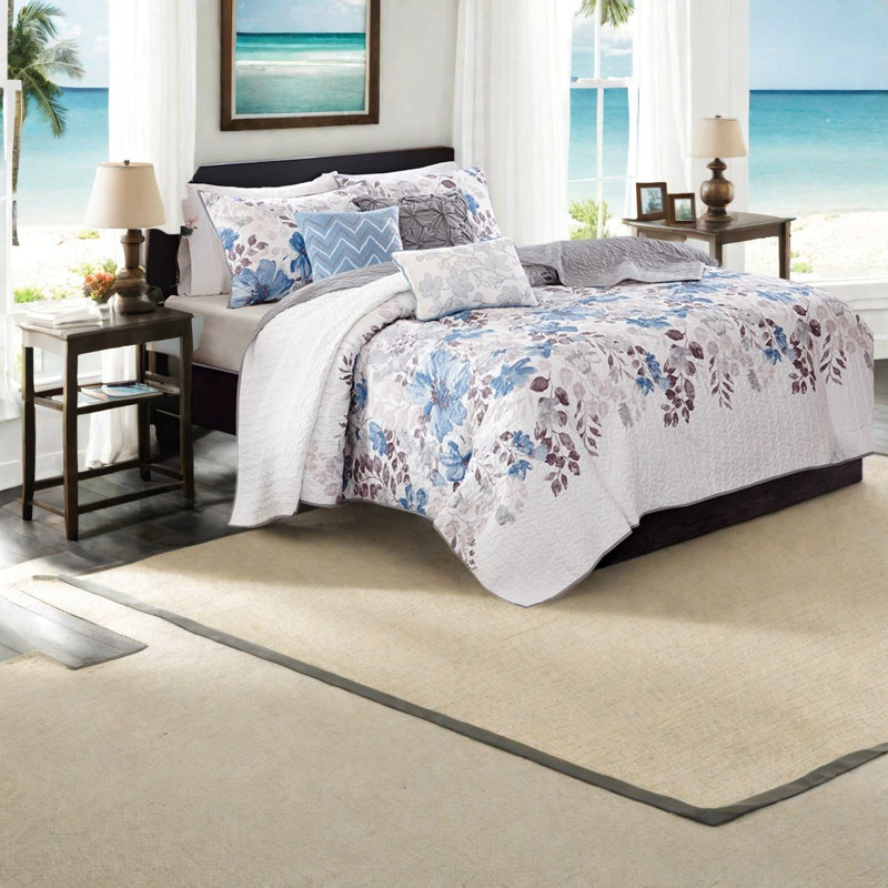 Reversible 6 Piece Bedding Sets, Microfiber Full Queen, Floral Home