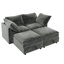 Chenille grise modulaire avec rangement, chenille spacieuse pour meubles de salon, profondeur d'assise de 24,4 po-121047495