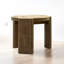 Table de bout ronde avec structure en bois d'hévéa