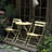 3 Patio Bistro , Yellow - Foldable Metal Chairs & Table For Outdoor Dining 3 Piece In Furniture Courtyard Enjoyment
