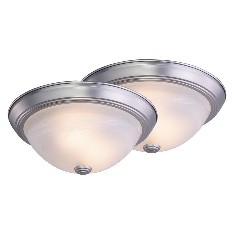 Plafonnier encastré Northledge Simple Bowl, Nickel brossé, H 4,5 po x l 11 po x P 11 po