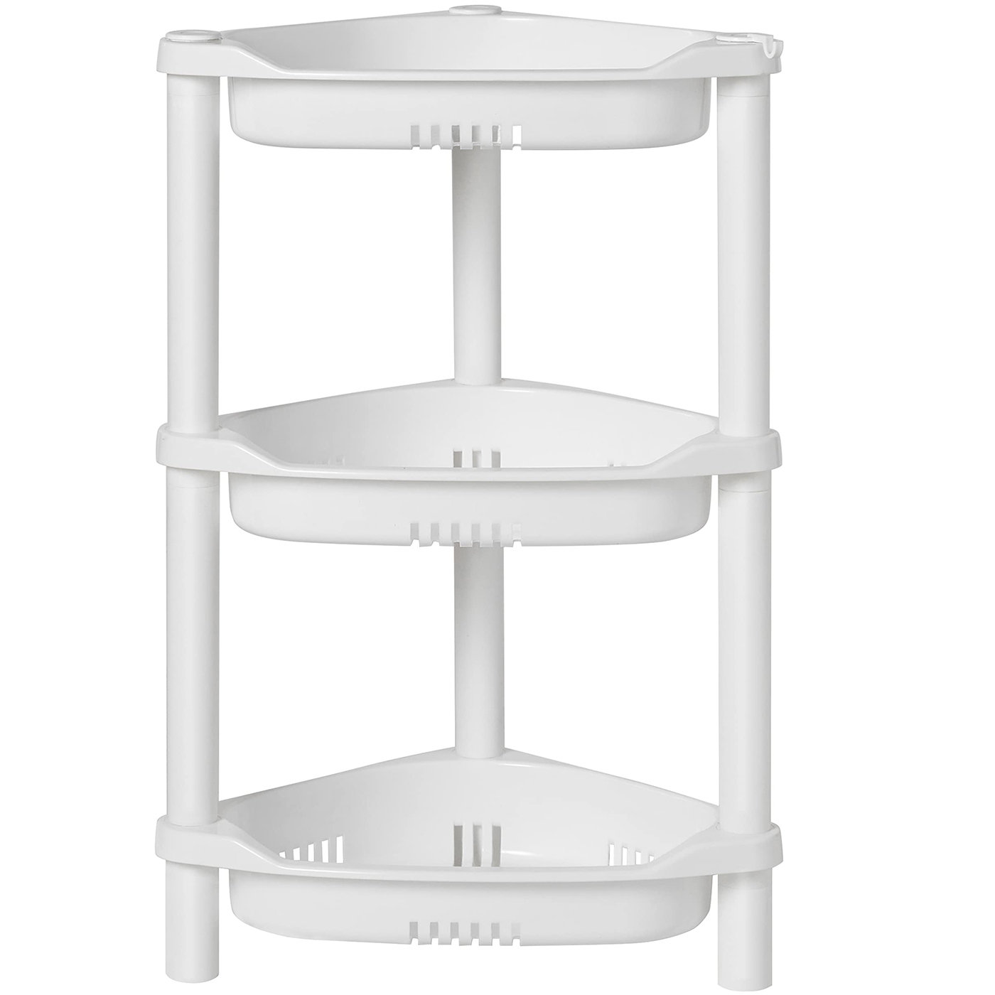 DXYKOPA 3-Tier Shower Corner Shelf PS Shower Caddy Stand Waterproof Bathroom Corner Organizer Inside Shower Rustproof Free Standing Corner Storage Ra-353159