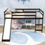 Lit mezzanine simple en bois avec glissade-1985026646
