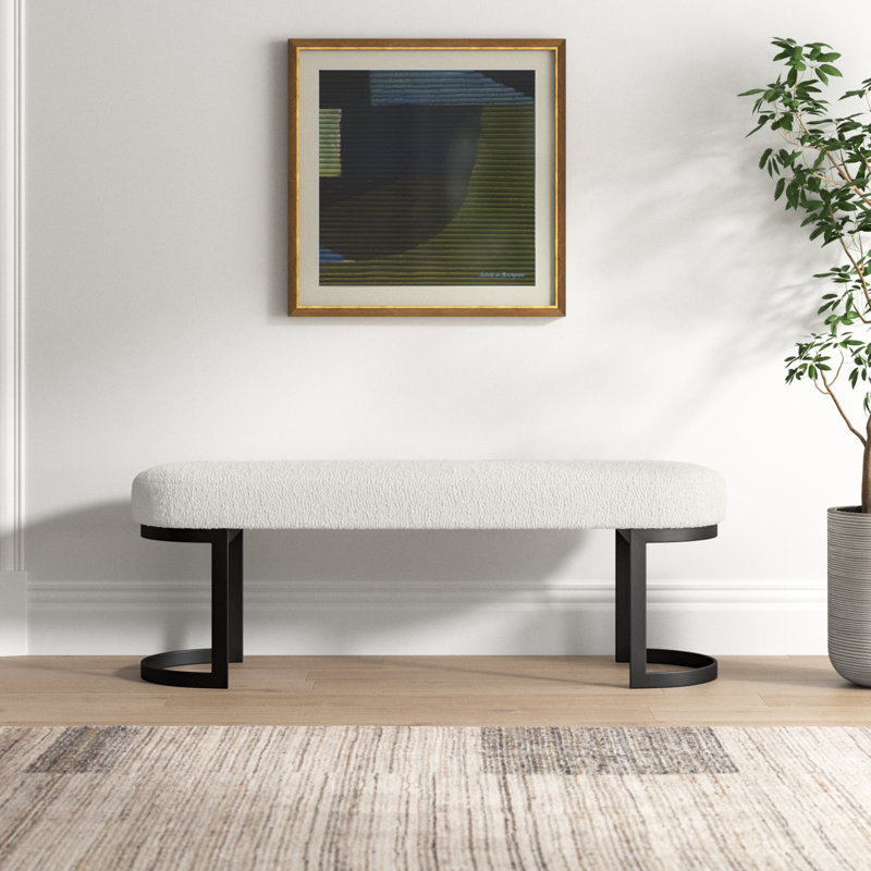 April Upholstered Bench, Black