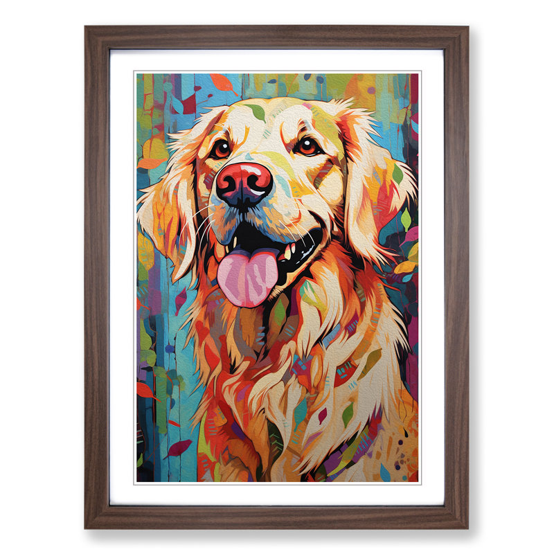 Golden Retriever Modern - Framed Print