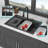 Drop In Waterfall Kitchen Sink - 33" x 22" x 10" Black Composite Granite Quartz Single Bowl Workstation kitchen sink with Pull-Out Faucet