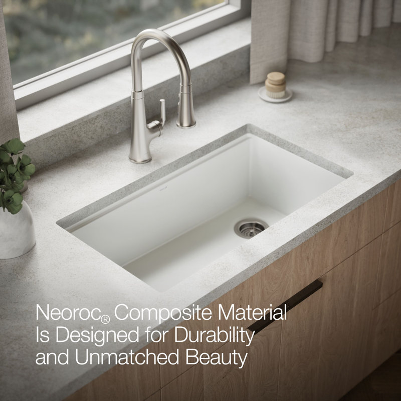 Billings 32-1/2 In. Undermount Single-Bowl Workstation Kitchen Sink, White