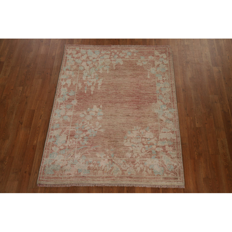 Vegetable Dye Oushak Turkish Area Rug 4x5
