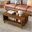 Rectangular Wood Coffee Table For Living Room, 41.5-Inch Coffee Table With Solid Wood Legs, Wood Centre Table Tea Table With Open Storage Shelf. Easy Assembly,  Walnut-528087070