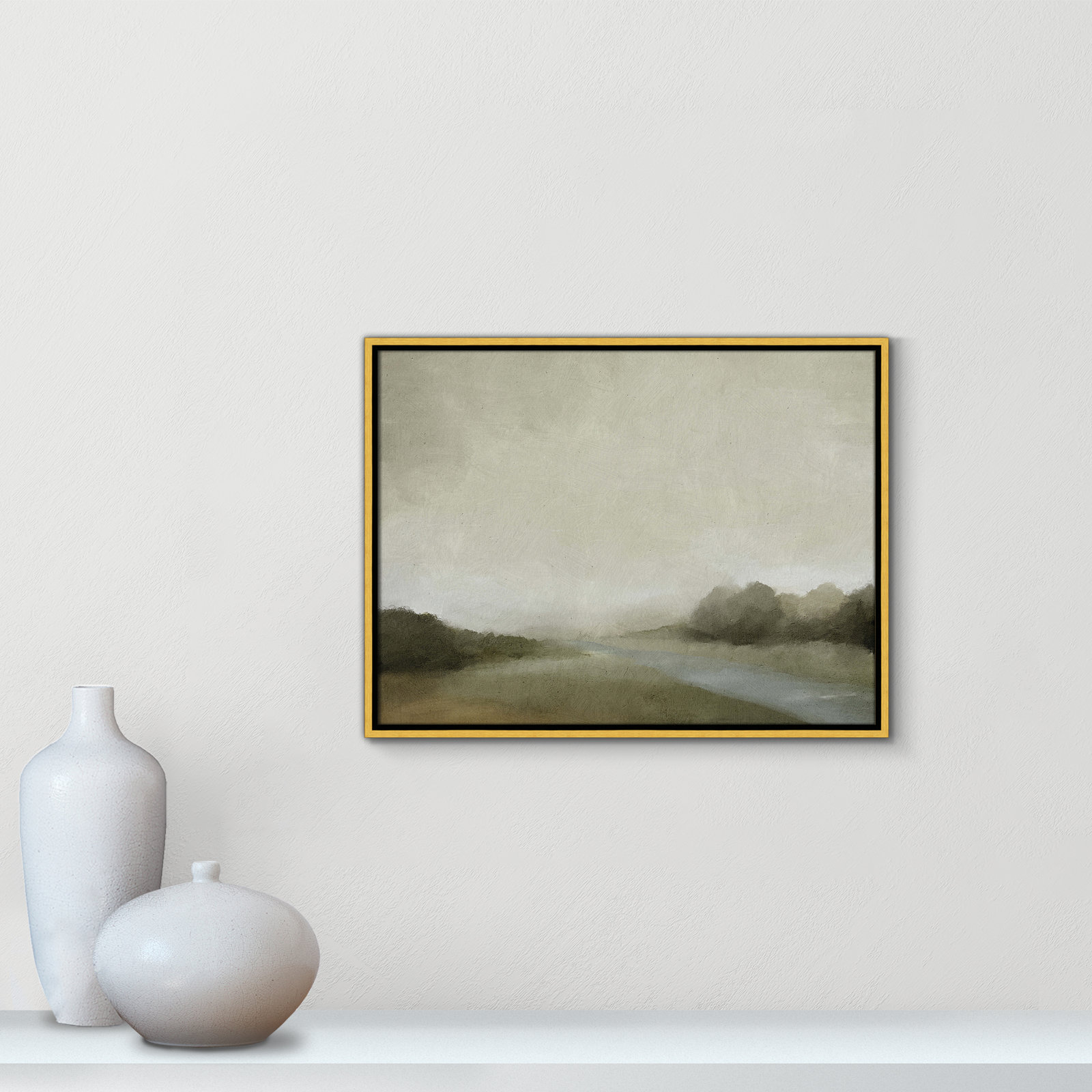 Vanora "Lovers Creek" Painting, 19.5" H x 25.5" W, Gold