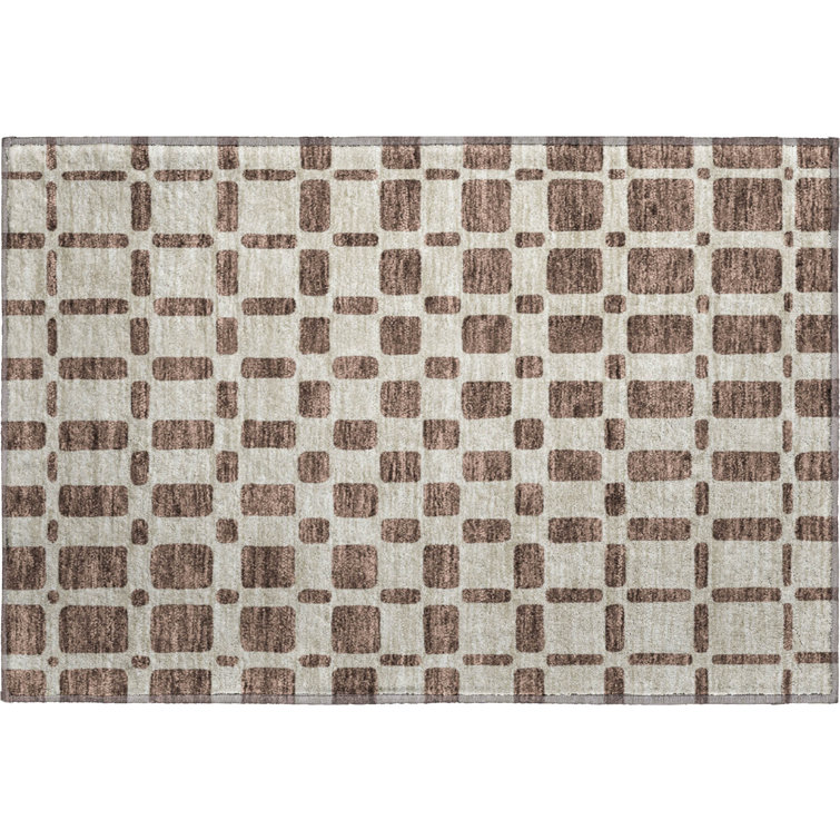 Premium Machine Washable Prisco Brown Rug