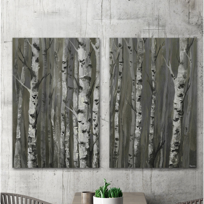 «Twigs and Trunks Forest» - Image multi-pièces sur toile tendue, H 45 po x l 30 po x P 1,5 po