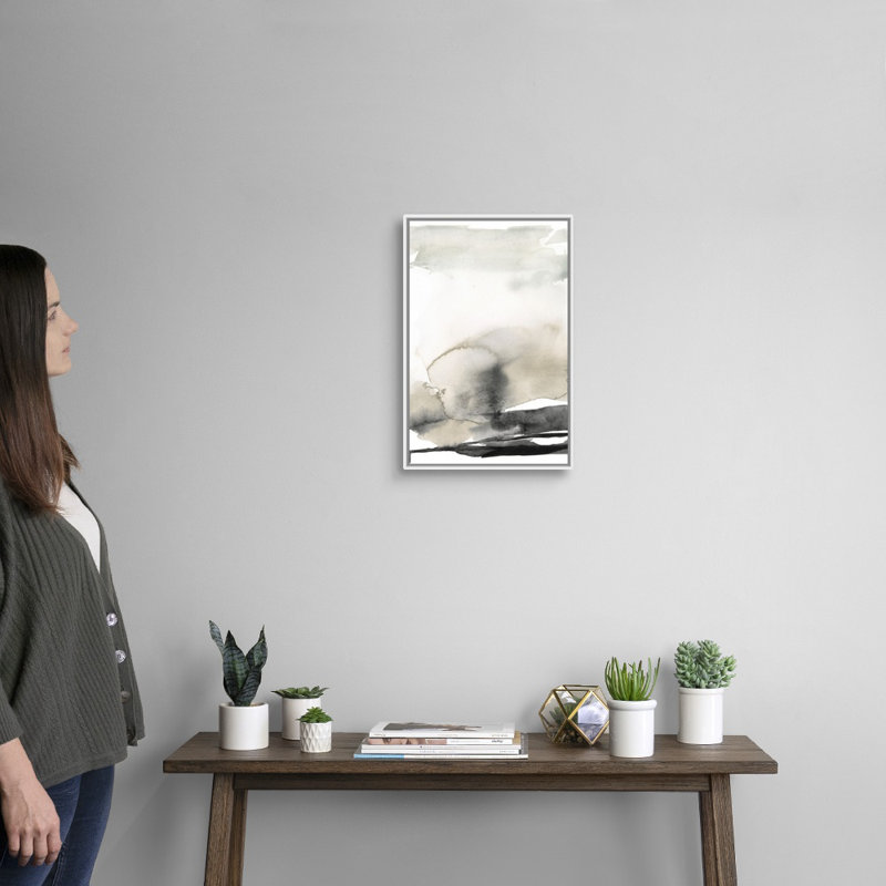 «Ebony Horizon Triptych III» par Jennifer Goldberger - reproduction d'art, H 20 po x l 14 po x P 1,75 po
