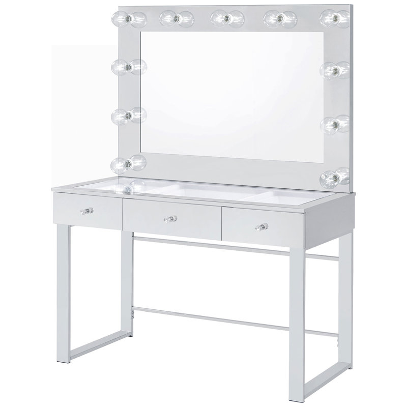 Coiffeuse avec miroir 3 tiroirs Trevor