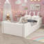 Très grand lit plateforme tapissier, beige
