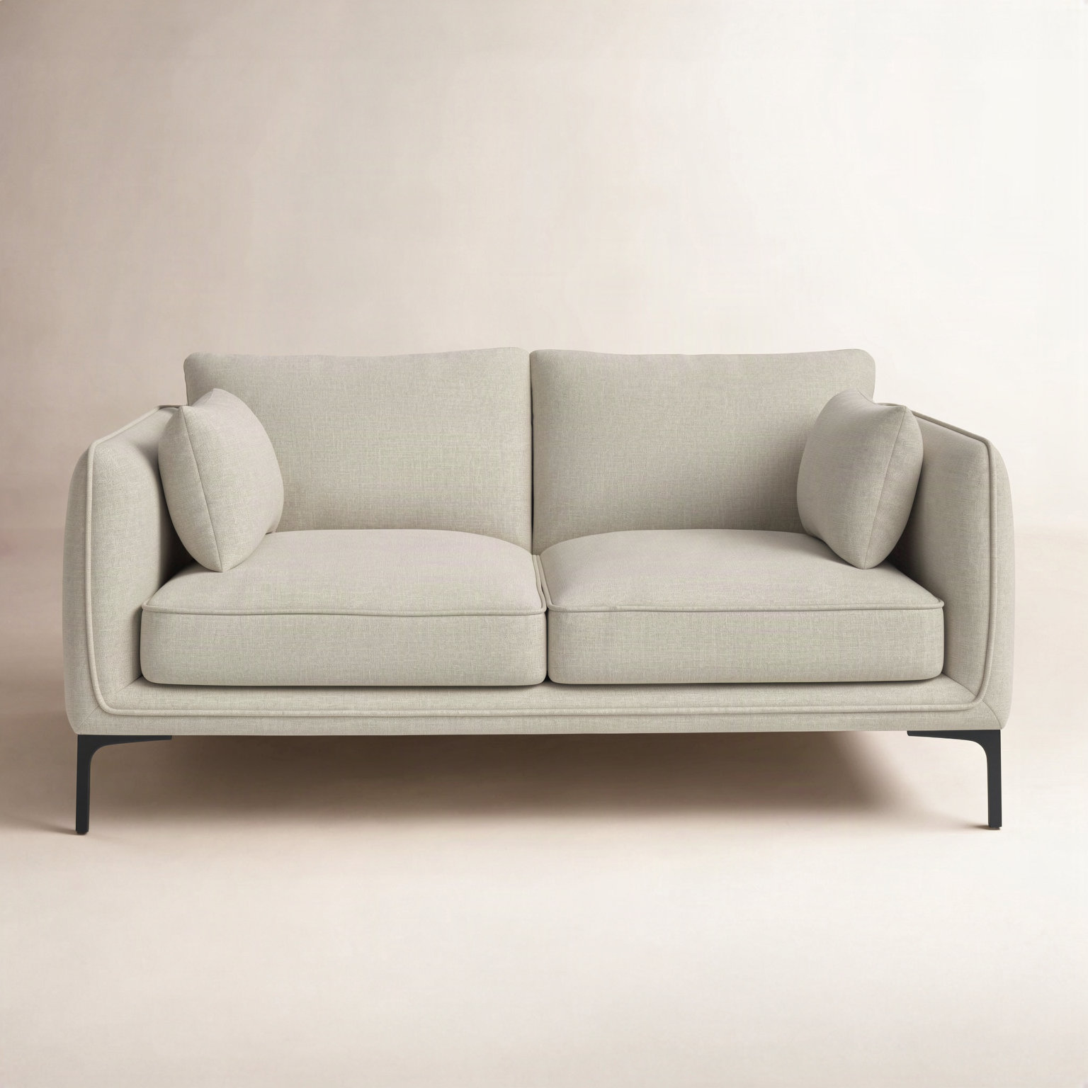 Rae 60'' Upholstered Loveseat, Effie Linen Performance Linen