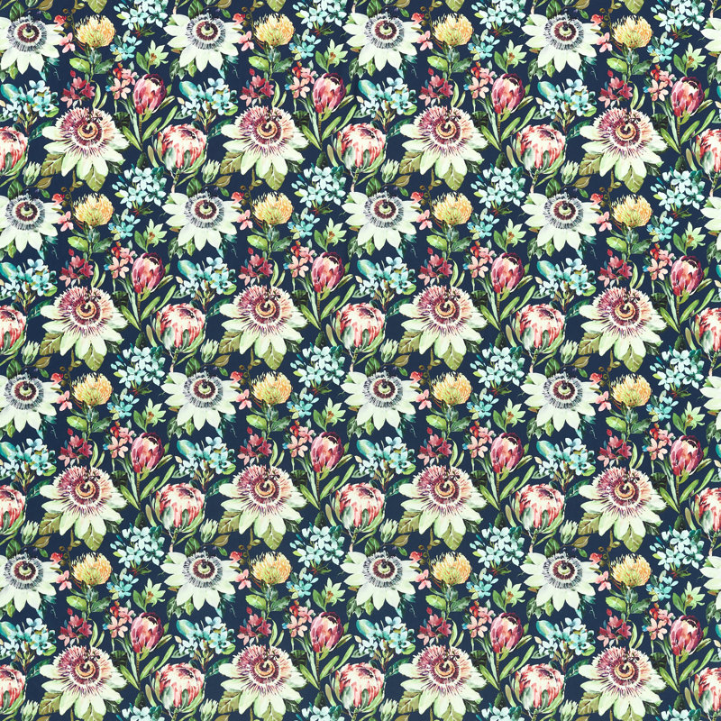 Amazonia Paradise Performance Fabric, Midnight Velvet