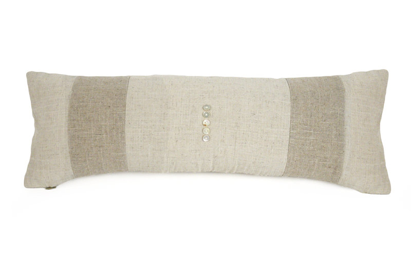 Buttons Linen Throw Pillow