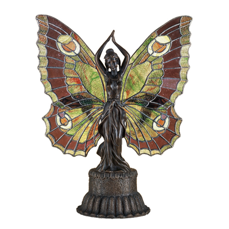 Papillon, animaux, dame, art lumineux, verre, nouveauté, Jaune / Brun
