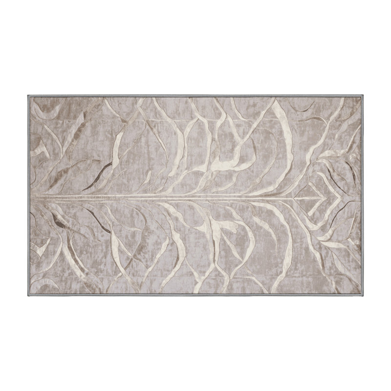 Machine Washable Gray Area Rug, Rectangle 2' x 3'