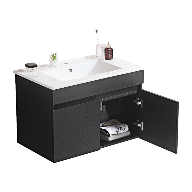 Mala 29.92 " W Wall Mounted Wall Mounted 1 Single Vanity Bathroom Vanity With Ceramic Top