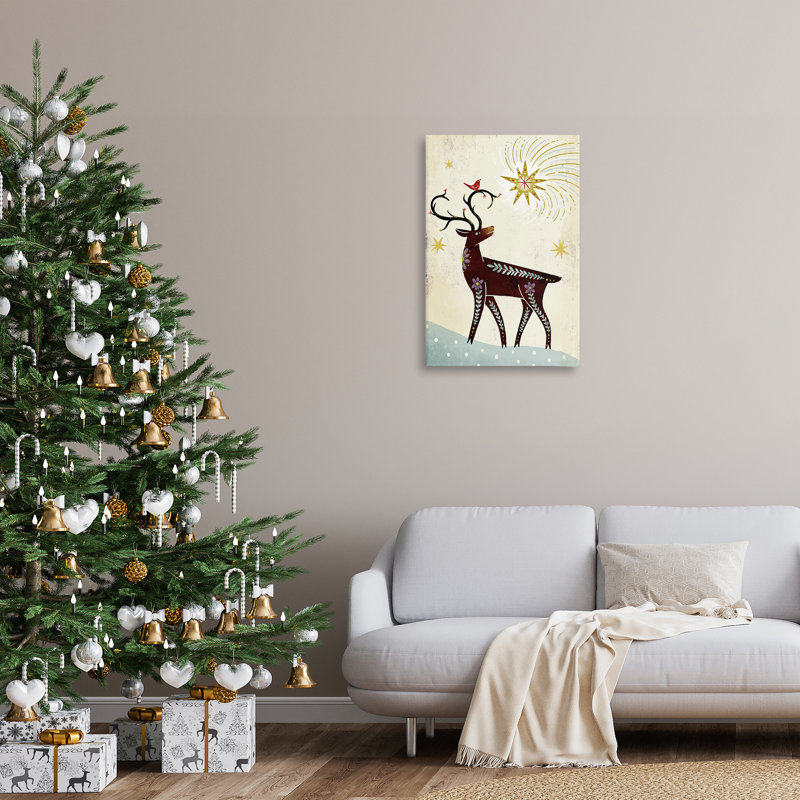 Toile de cerf rustique d'hiver, design par Hannah Moren, H 30 po x l 20 po