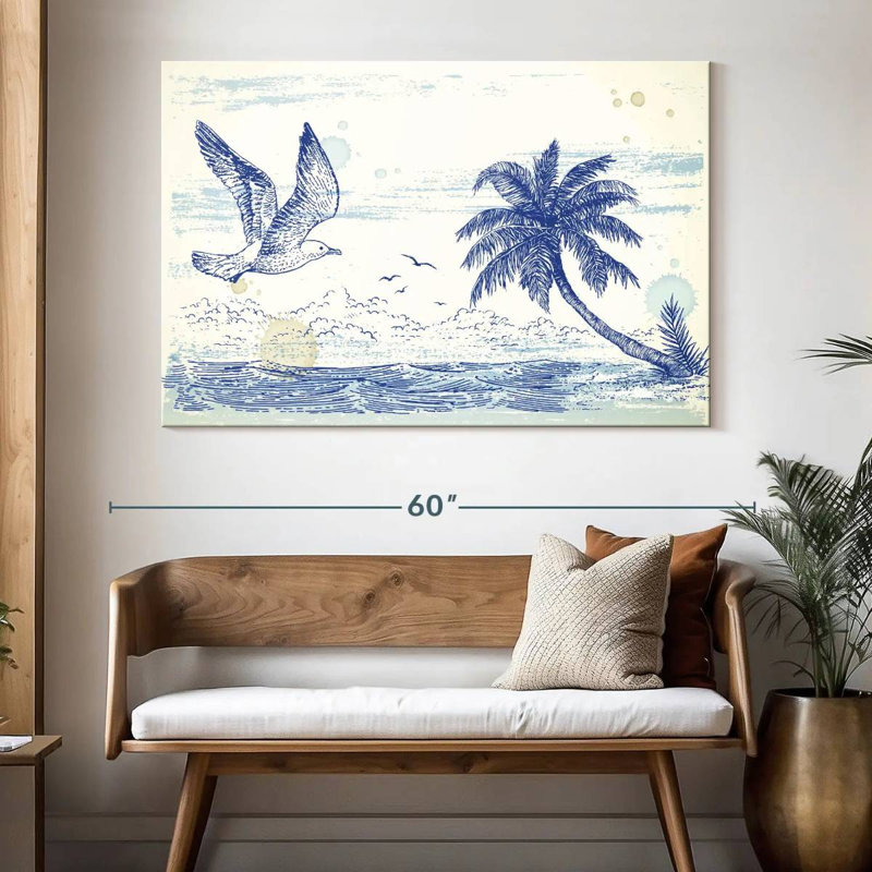 Summer Beach Drawing, 34" H x 51" W