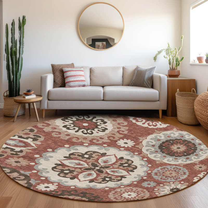  Ferrand Non-Slip Indoor / Outdoor Door Mat, Round 8'