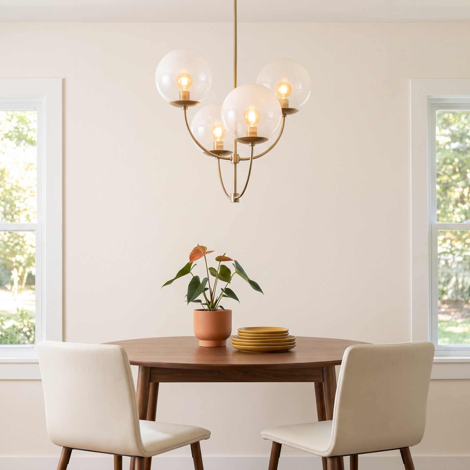 Granville 4 - Light Dimmable Tiered Chandelier, Aged Brass