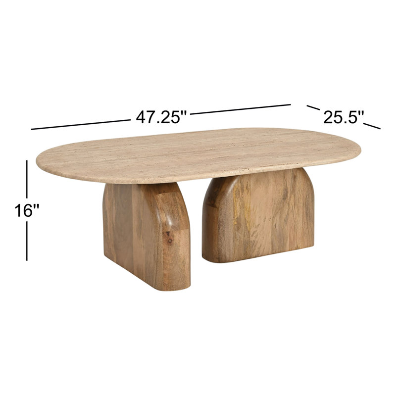 Table basse Pickensville - Modern Travertine
