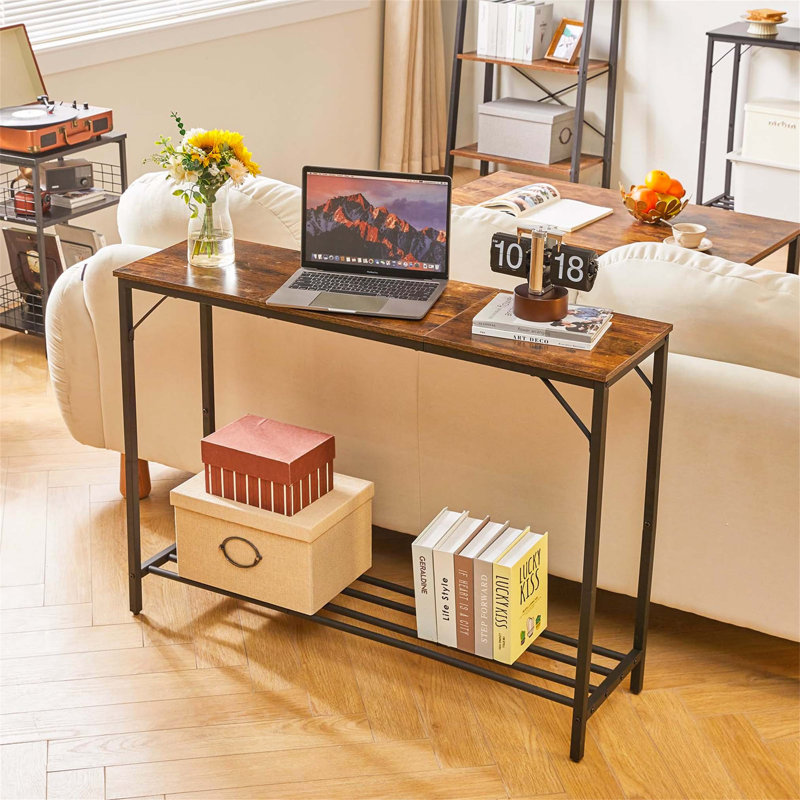 Addylynn 107cm Console Table, Black, Brown