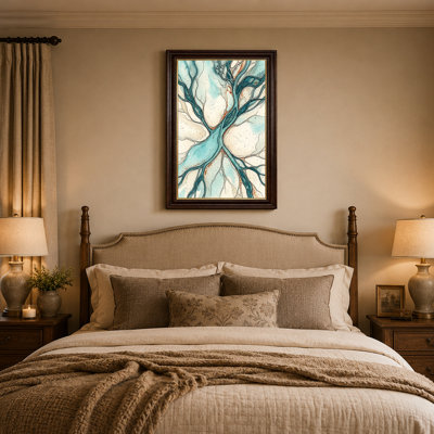 Toile sarcelle et rouille