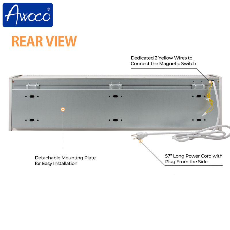 Elegant White Stainless Steel 42" Indoor Air Curtain