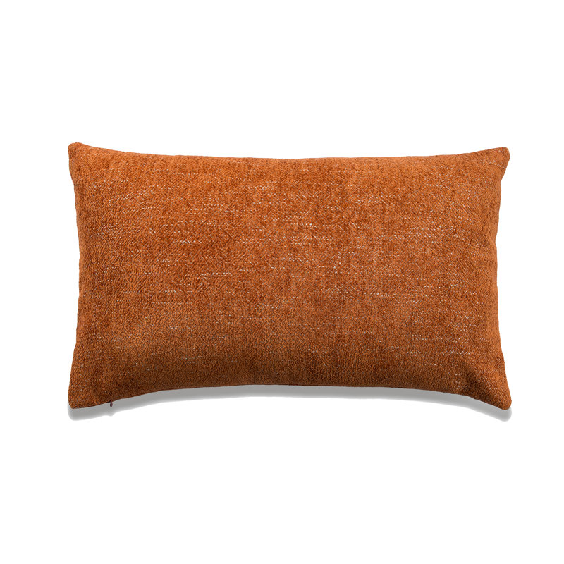 Housse de coussin rectangulaire en polyester , Orange, H 14 po x l 24 po, Housse de coussin seulement - sans coussin