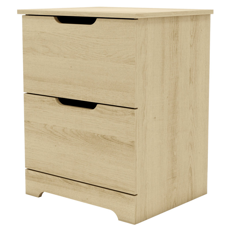 Table de chevet 2 tiroirs 23,62 po Aroob, Chêne d'Oslo, Individuel