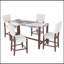 Ensemble de table de salle à manger 5 pièces à hauteur de comptoir, table de bar en faux marbre et 4 chaises rembourrées, ensemble de salle à manger moderne de style Mid-Century pour la salle à manger, cuisine de pub, petite place-2035212610-2035212636