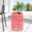 Table d'appoint moderne d'extérieur en métal avec cadre corail et fer taillé sans assemblage requis Motif floral élégant
