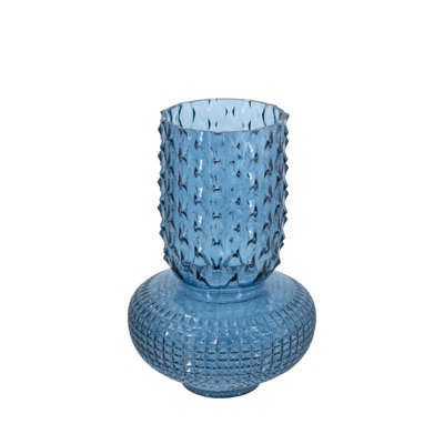  Round  Glass Vase With Hobnail Texture