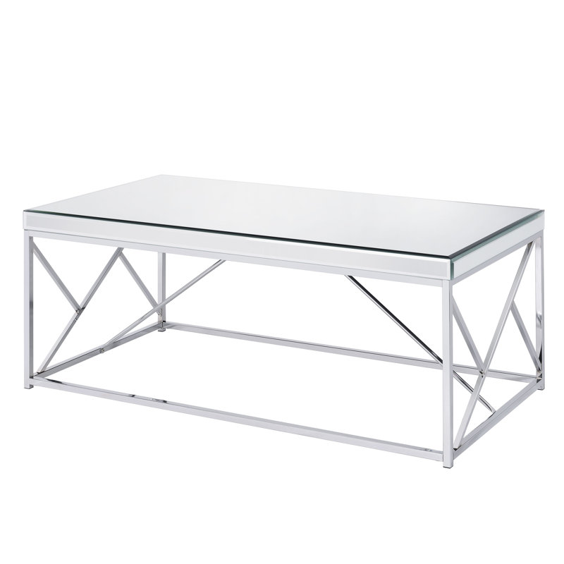 Flori Glass Top Coffee Table, Chrome